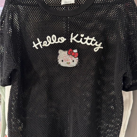 Hello Kitty Black Mesh Top - Picture 1 of 2